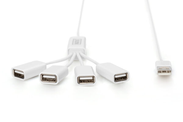 Digitus | USB 2.0 Cable Hub, 4-Port 4x USB A/F, 1x USB A male, DC2.5mm (PSU not incl.) | DA-70216 - Image 3