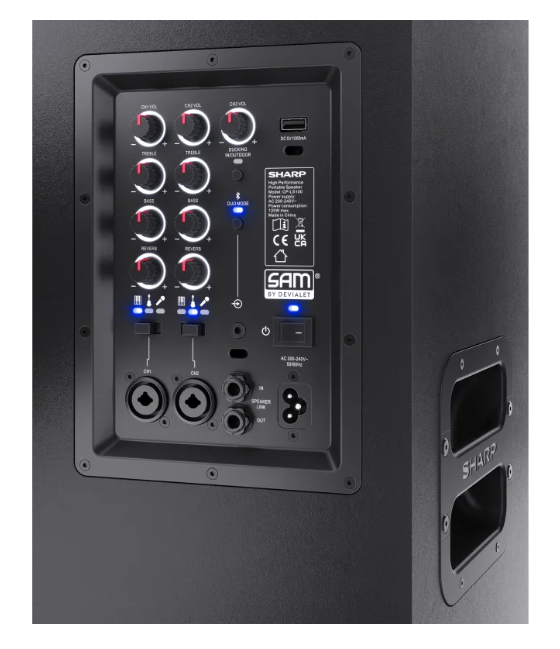 Sharp SumoBox CP-LS100 High Performance Portable Speaker | Sharp | Portable Speaker | SUMOBOX CP-LS100 High Performance | 120 W | Bluetooth | Black | Portable | Wireless connection - Image 13