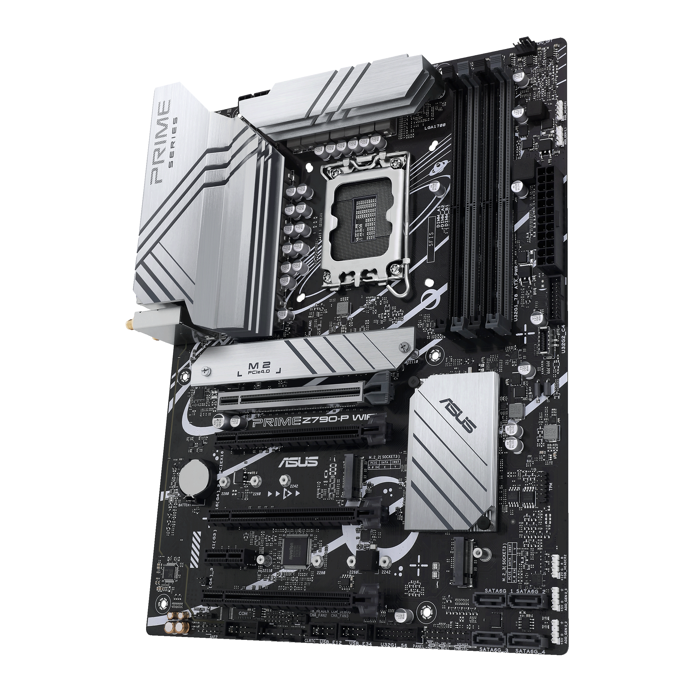 Asus | PRIME Z790-P WIFI | Processor family Intel | Processor socket LGA1700 | DDR5 | Supported hard disk drive interfaces SATA, M.2 | Number of SATA connectors 4 - Image 3