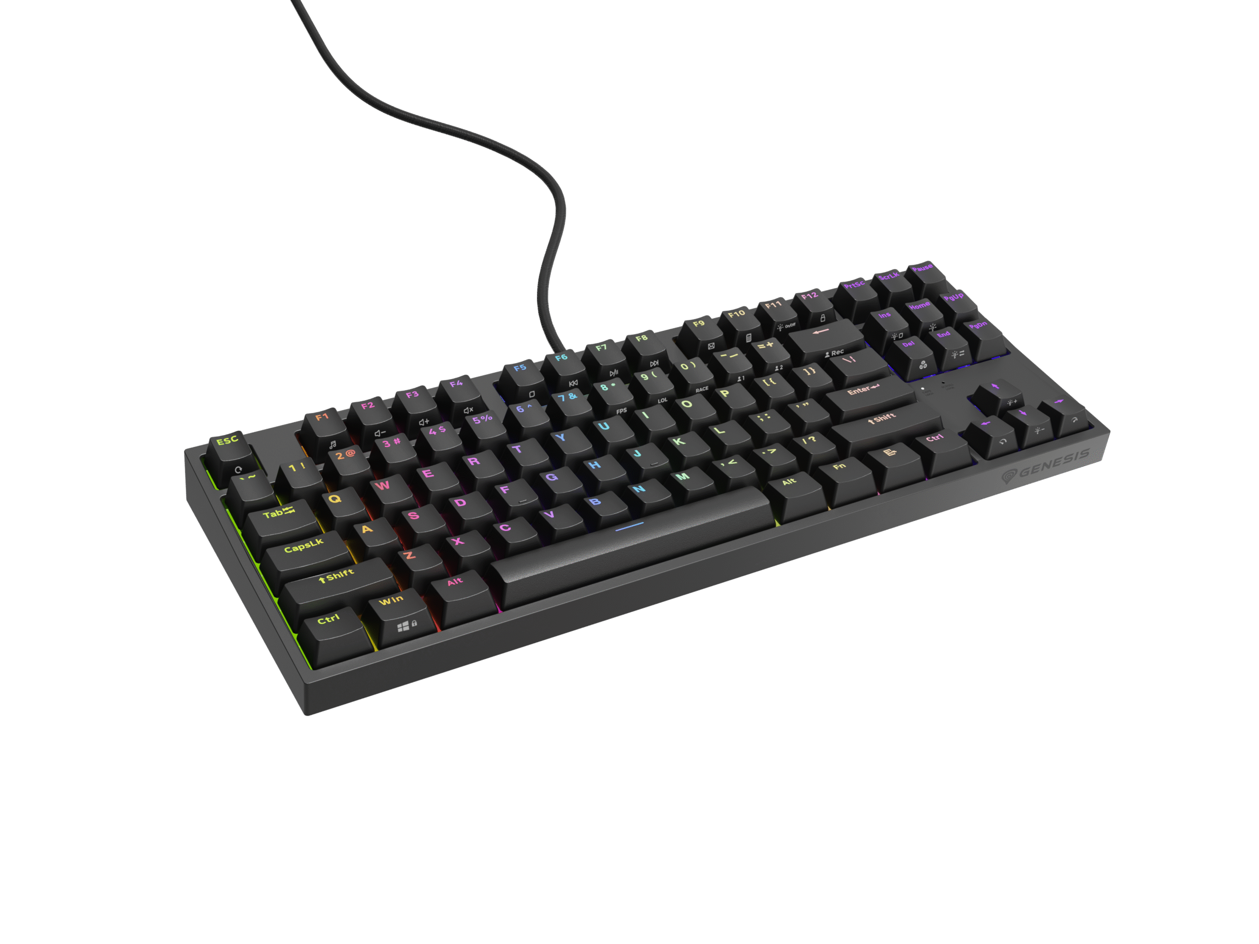 Genesis | Mechanical Gaming Keyboard | THOR 404 TKL RGB | Mechanical Gaming Keyboard | Wired | US | USB Type-A | 1005 g | Gateron Yellow Pro - Image 3