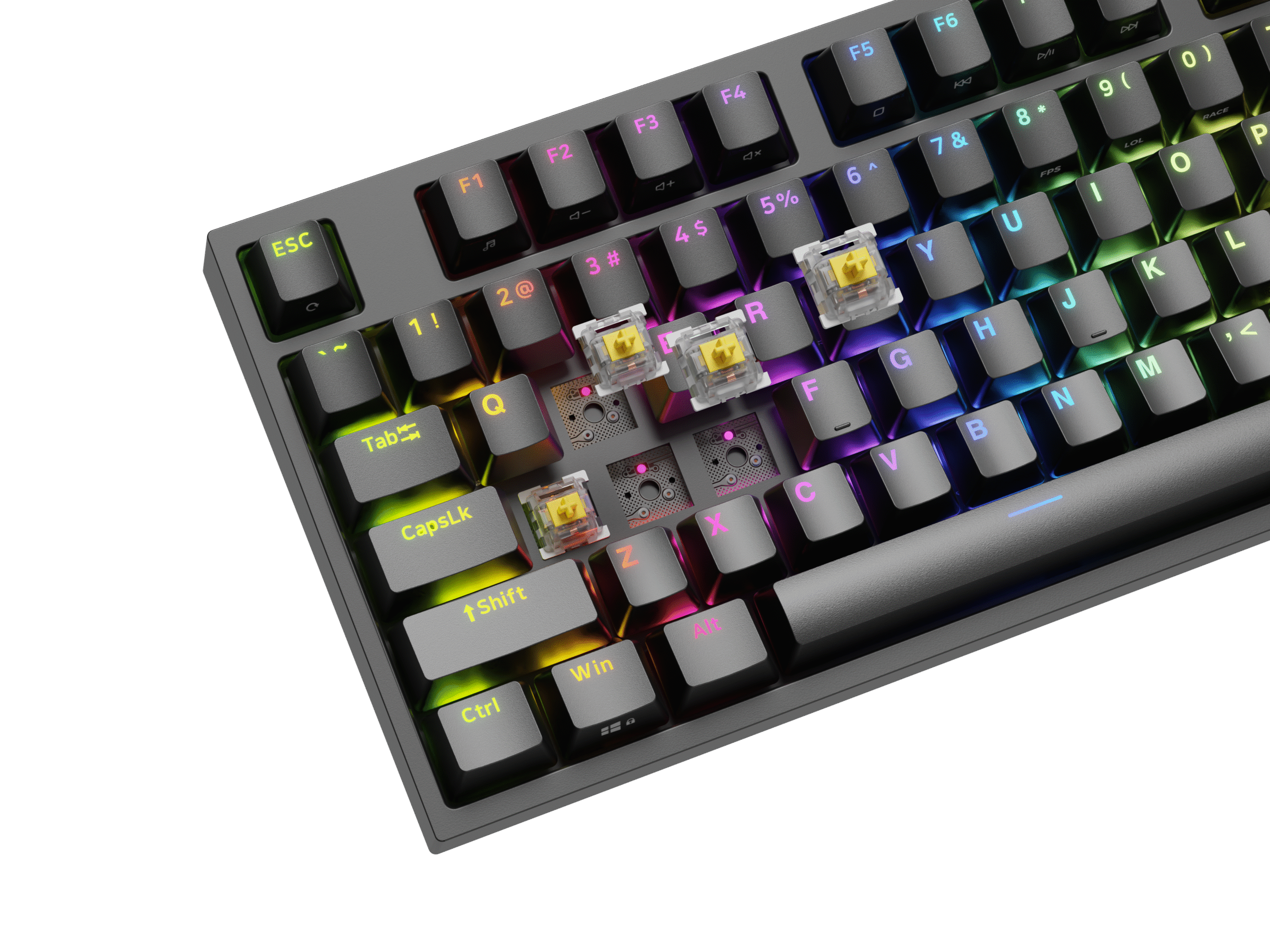 Genesis | Mechanical Gaming Keyboard | THOR 404 TKL RGB | Mechanical Gaming Keyboard | Wired | US | USB Type-A | 1005 g | Gateron Yellow Pro - Image 12