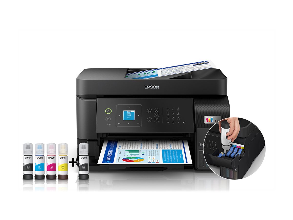 Epson Multifunctional printer | EcoTank L5590 | Inkjet | Colour | Inkjet Multifunctional Printer | A4 | Wi-Fi | Black - Image 7