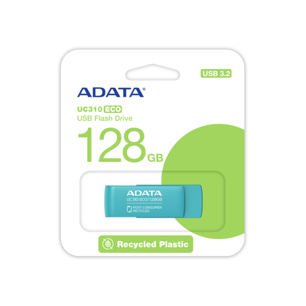ADATA | USB Flash Drive | UC310 ECO | 128 GB | USB 3.2 Gen1 | Green - Image 3