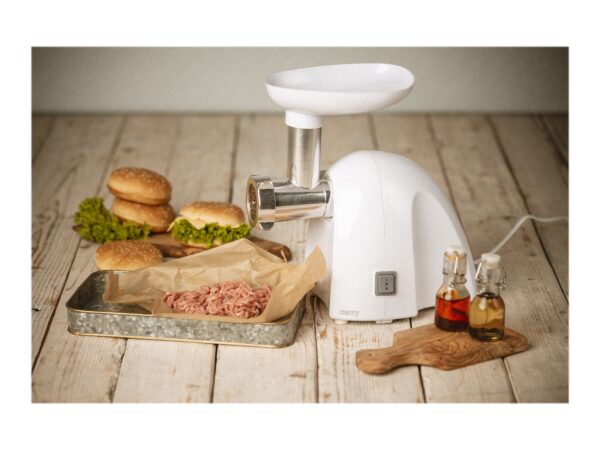 Meat mincer | Camry | CR 4802 | White | 600-1500 W | Number of speeds 1 | Middle size sieve, mince sieve, poppy sieve, plunger, sausage filler, vegatable attachment. - Image 8