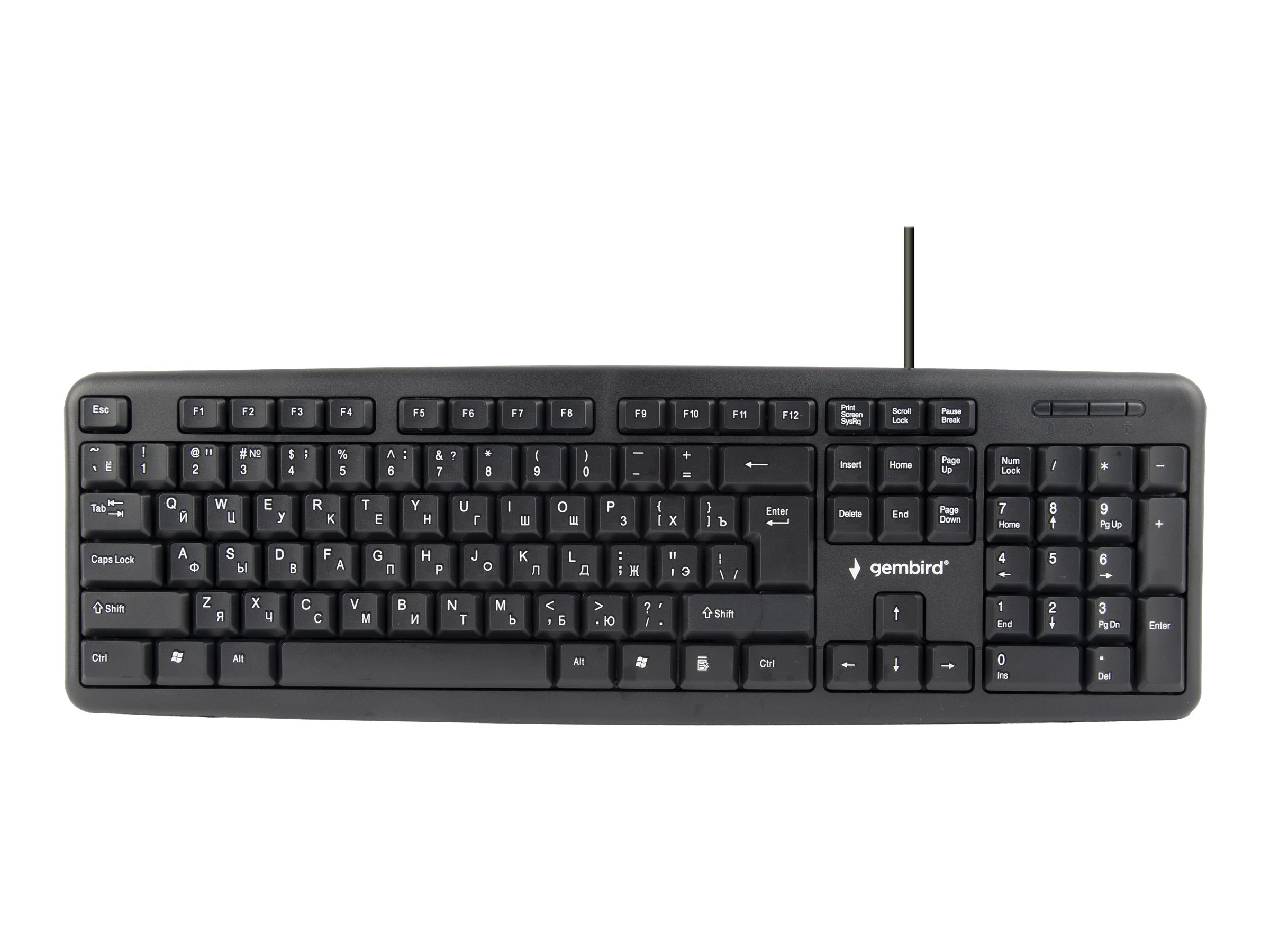 Gembird | KB-U-103-RU | Standard | Wired | EN/RU | 1.4 m | Black | 424 g - Image 3