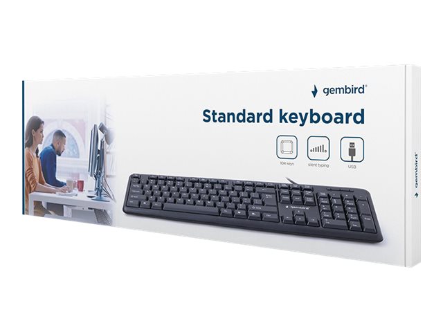 Gembird | KB-U-103-RU | Standard | Wired | EN/RU | 1.4 m | Black | 424 g - Image 5