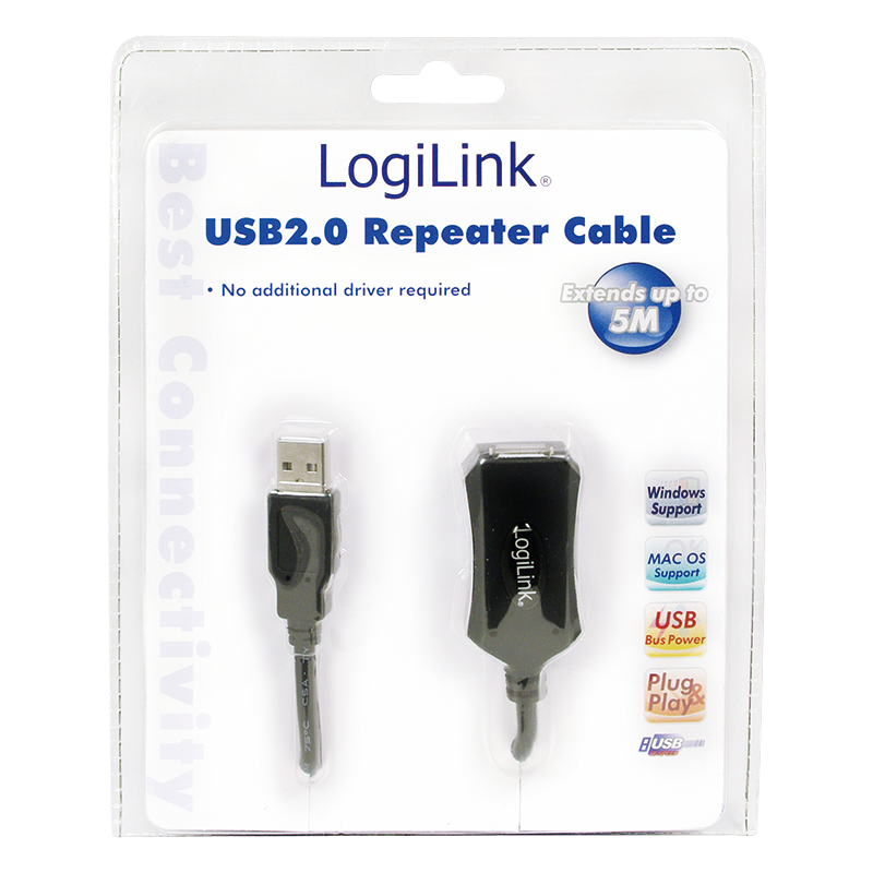 Logilink | USB 2.0 repeater 5m | USB-A to USB-A USB A male | USB A female - Image 4