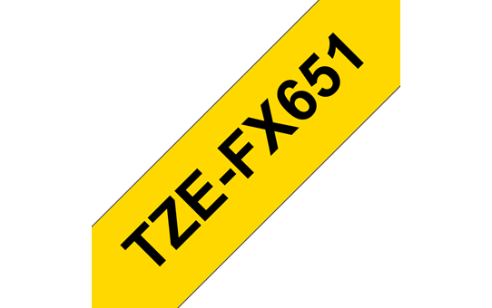 Brother | TZe-FX651 Flexible ID Laminated Tape | Black on Yellow | TZe | 8 m | 2.4 cm