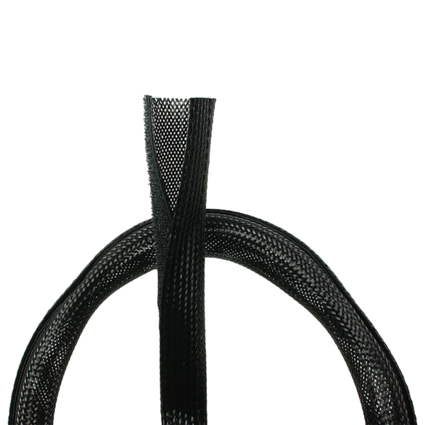 Cable Flex Wrap | KAB0006 | Flexible and soft cable conduit. Bundles and protects cables reliably. Cut to the required length. Velcro fastener. With flame-retardant feature. Bundle Diameter 32 mm. | Black | 1.8 m - Image 3