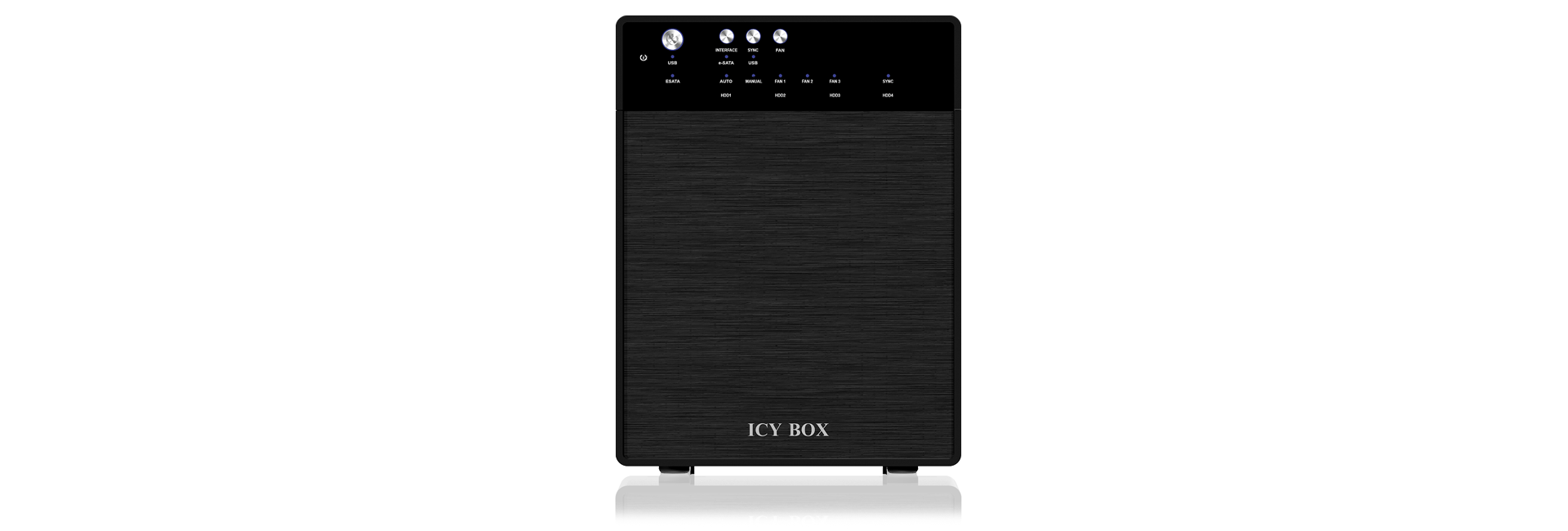 ICY BOX IB-3640SU3, external 4-bay JBOD system for 3,5“ SATA I/II/III HDD, USB 3.0 + eSATA, black | Raidsonic - Image 6