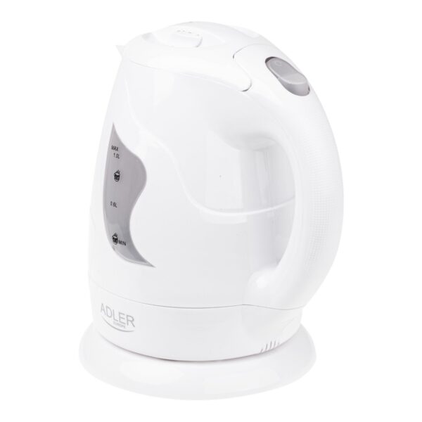 Adler | Kettle | AD 08 | Standard | 850 W | 1 L | Plastic | 360° rotational base | White