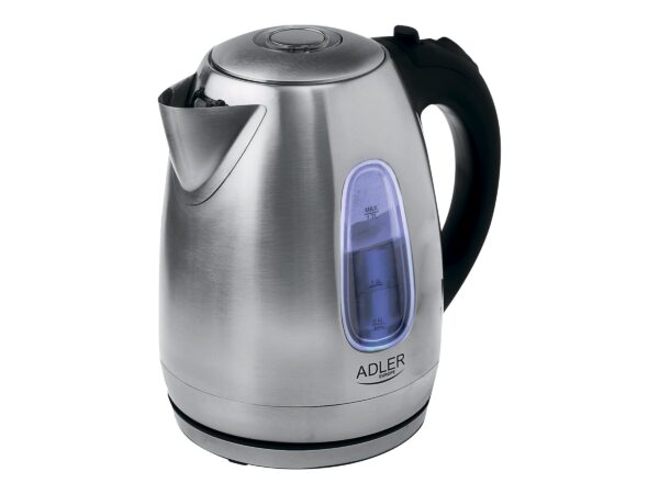 Adler | Kettle | AD 1223 | Standard | 2200 W | 1.7 L | Stainless steel | 360° rotational base | Stainless steel - Image 2
