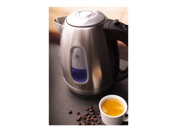 Adler | Kettle | AD 1223 | Standard | 2200 W | 1.7 L | Stainless steel | 360° rotational base | Stainless steel - Image 10