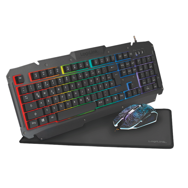 Logilink | Gaming-Set, keyboard, mouse and mouspad | ID0185 | Keyboard, Mouse and Pad Set | Wired | Mouse included | DE | Numeric keypad
