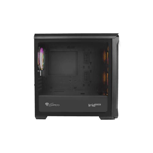 GENESIS IRID 503 ARGB Pc case, Micro tower, 2xUSB 2.0, 2x Jack, 1xUSB 3.0, Black | Genesis | IRID 503 ARGB | Black | ATX | Power supply included No - Image 6