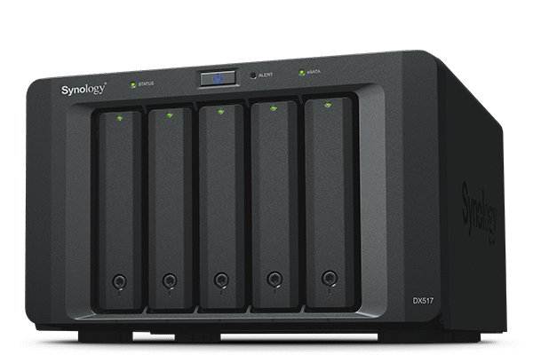 Synology | Tower NAS Expansion Unit | DX517 | up to 5 HDD/SSD Hot-Swap (drives not included) | Internal AC 100-240V Universal, 50/60 Hz
