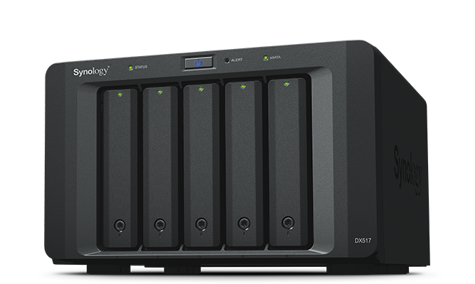 Synology | Tower NAS Expansion Unit | DX517 | up to 5 HDD/SSD Hot-Swap (drives not included) | Internal AC 100-240V Universal, 50/60 Hz