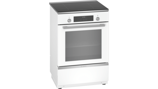 Bosch | Cooker | HLT59E020U | Integrated timer | Hob type Induction | Oven type Electric | White | Width 60 cm | Electronic ignition | Grilling | LCD | Depth 60 cm | 66 L