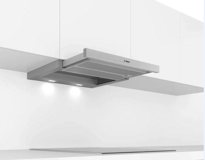 Bosch | Hood Serie 4 | DFS067A51 | Telescopic | Energy efficiency class A | Width 60 cm | 399 m³/h | Push Buttons | LED | Silver - Image 6