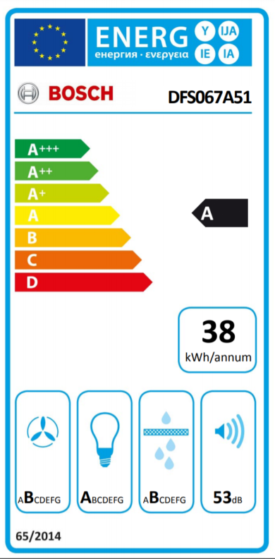 Bosch | Hood Serie 4 | DFS067A51 | Telescopic | Energy efficiency class A | Width 60 cm | 399 m³/h | Push Buttons | LED | Silver - Image 10