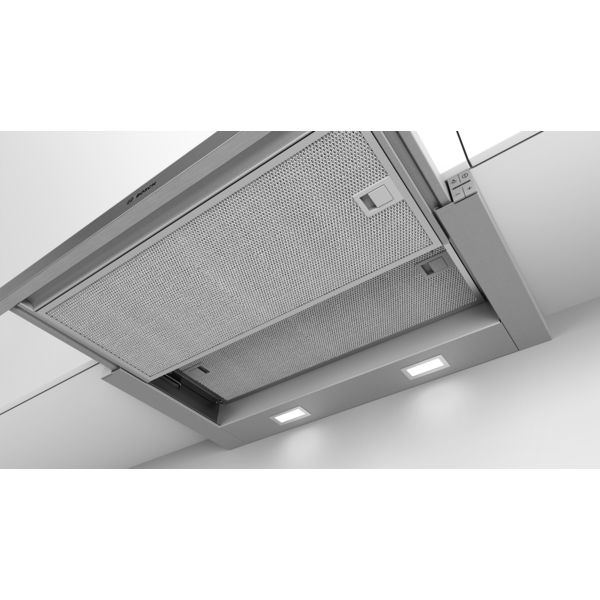 Bosch | Hood Serie 4 | DFM064A53 | Telescopic | Energy efficiency class A | Width 60 cm | 270 m³/h | Push Buttons | LED | Silver - Image 5