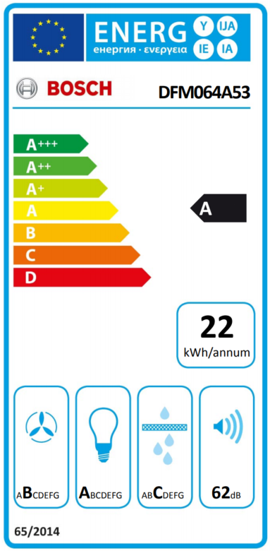 Bosch | Hood Serie 4 | DFM064A53 | Telescopic | Energy efficiency class A | Width 60 cm | 270 m³/h | Push Buttons | LED | Silver - Image 11