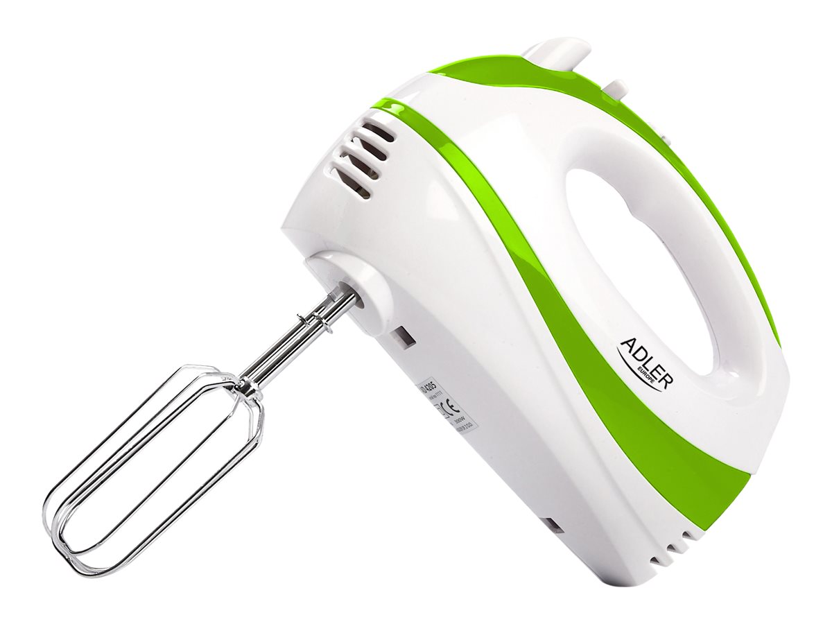 Adler | Mixer | AD 4205 g | Hand Mixer | 300 W | Number of speeds 5 | Turbo mode | White/Green