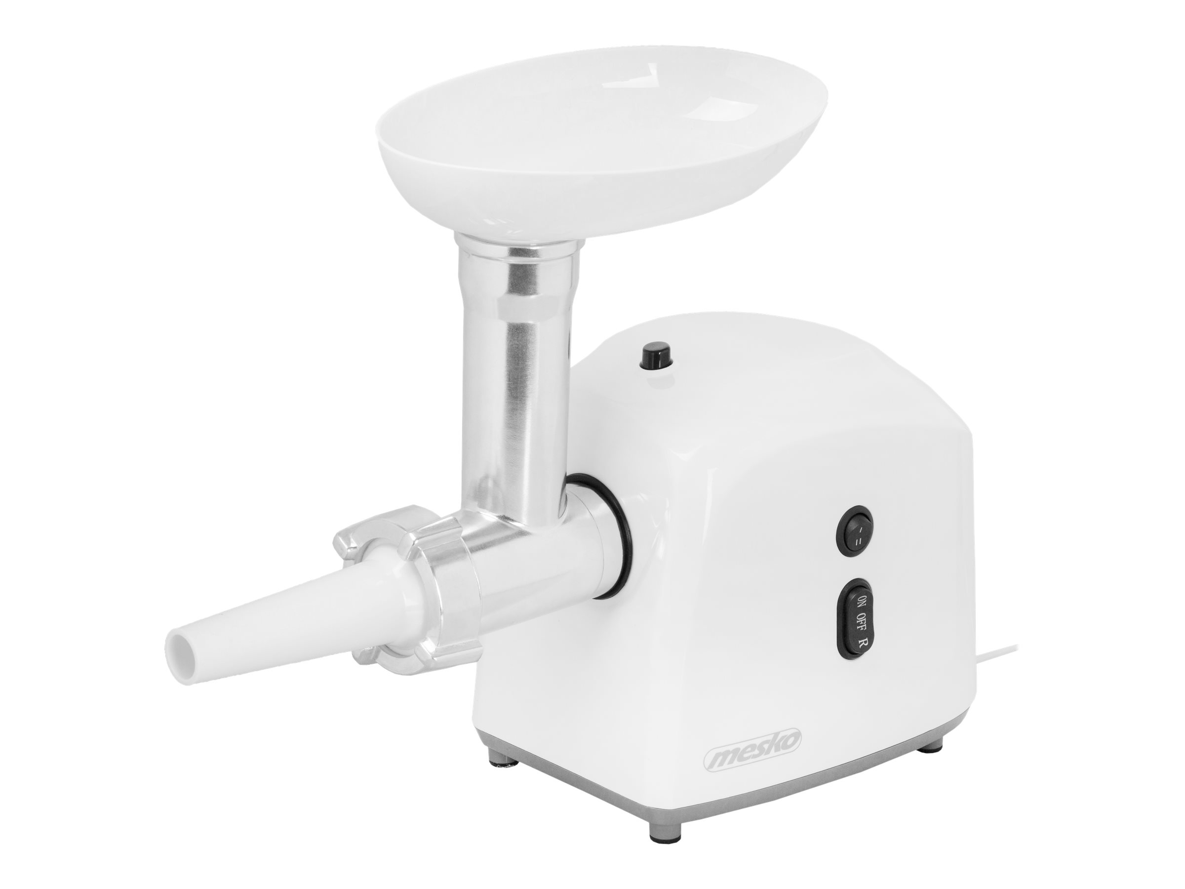 Mesko MS 4805 Meat mincer, Power 600W, Bowl, Middle size sieve, Mince sieve, Poppy sieve, Plunger, Sausage filler | Mesko | Mesko MS 4805 | White | Middle size sieve, mince sieve, poppy sieve, plunger, sausage filler, kibbe attachment - Image 4