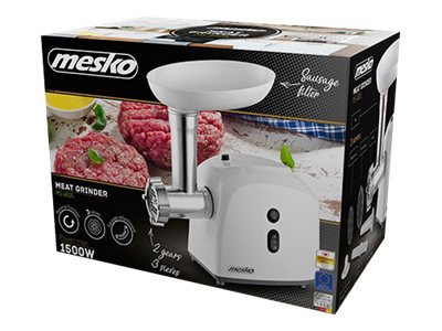 Mesko MS 4805 Meat mincer, Power 600W, Bowl, Middle size sieve, Mince sieve, Poppy sieve, Plunger, Sausage filler | Mesko | Mesko MS 4805 | White | Middle size sieve, mince sieve, poppy sieve, plunger, sausage filler, kibbe attachment - Image 6