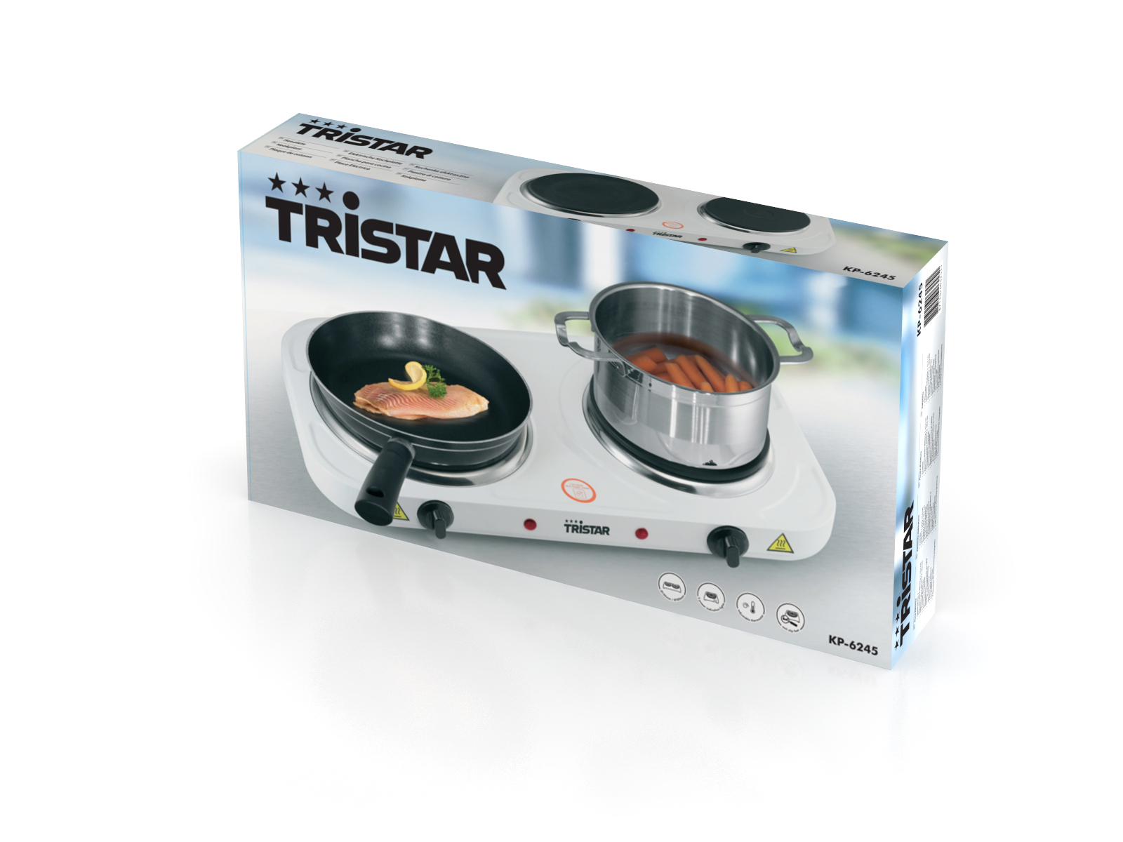 Tristar | Free standing table hob | KP-6245 | Number of burners/cooking zones 2 | Rotary | White | Electric - Image 13