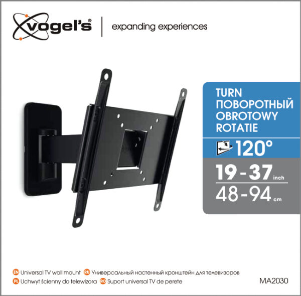 Vogels | Wall mount | MA2030-A1 | Full motion | 19-40 " | Maximum weight (capacity) 15 kg | Black - Image 5