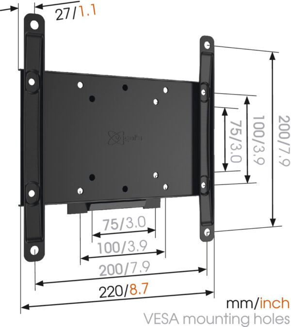 Vogels | Wall mount | MA2000-A1 | Fixed | 26-40 " | Maximum weight (capacity) 30 kg | Black - Image 3