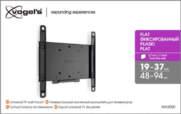 Vogels | Wall mount | MA2000-A1 | Fixed | 26-40 " | Maximum weight (capacity) 30 kg | Black - Image 4