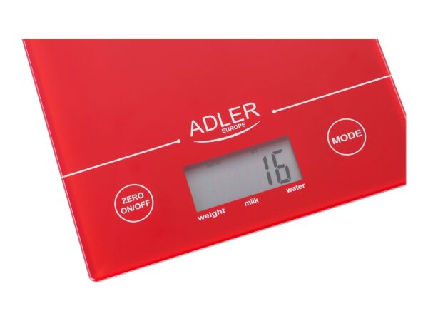 Adler | Kitchen scales | AD 3138 | Maximum weight (capacity) 5 kg | Graduation 1 g | Red - Image 7