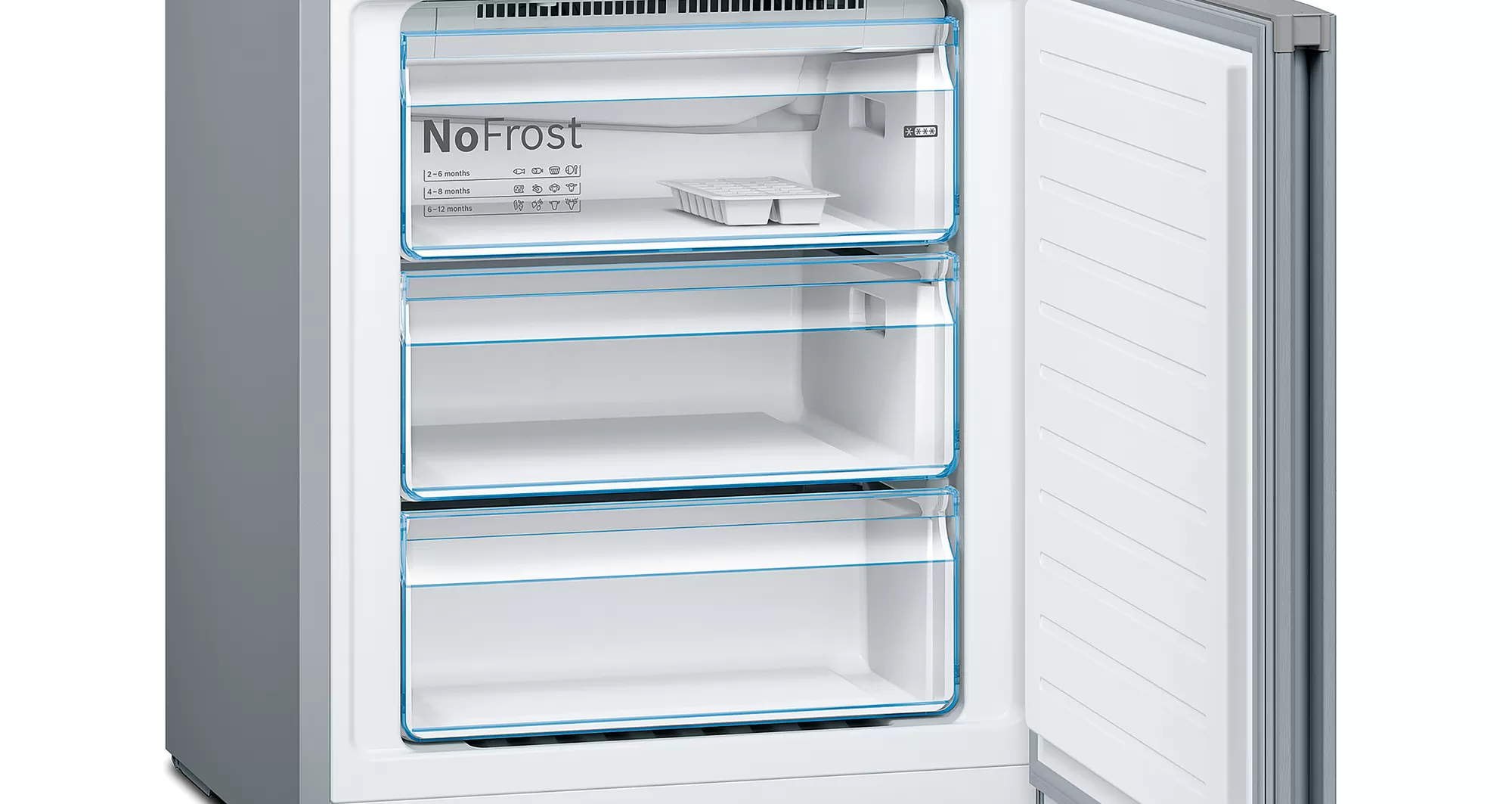 Bosch | Refrigerator | KGN49XLEA | Energy efficiency class E | Free standing | Combi | Height 203 cm | No Frost system | Fridge net capacity 330 L | Freezer net capacity 108 L | Display | 40 dB | Stainless steel - Image 8