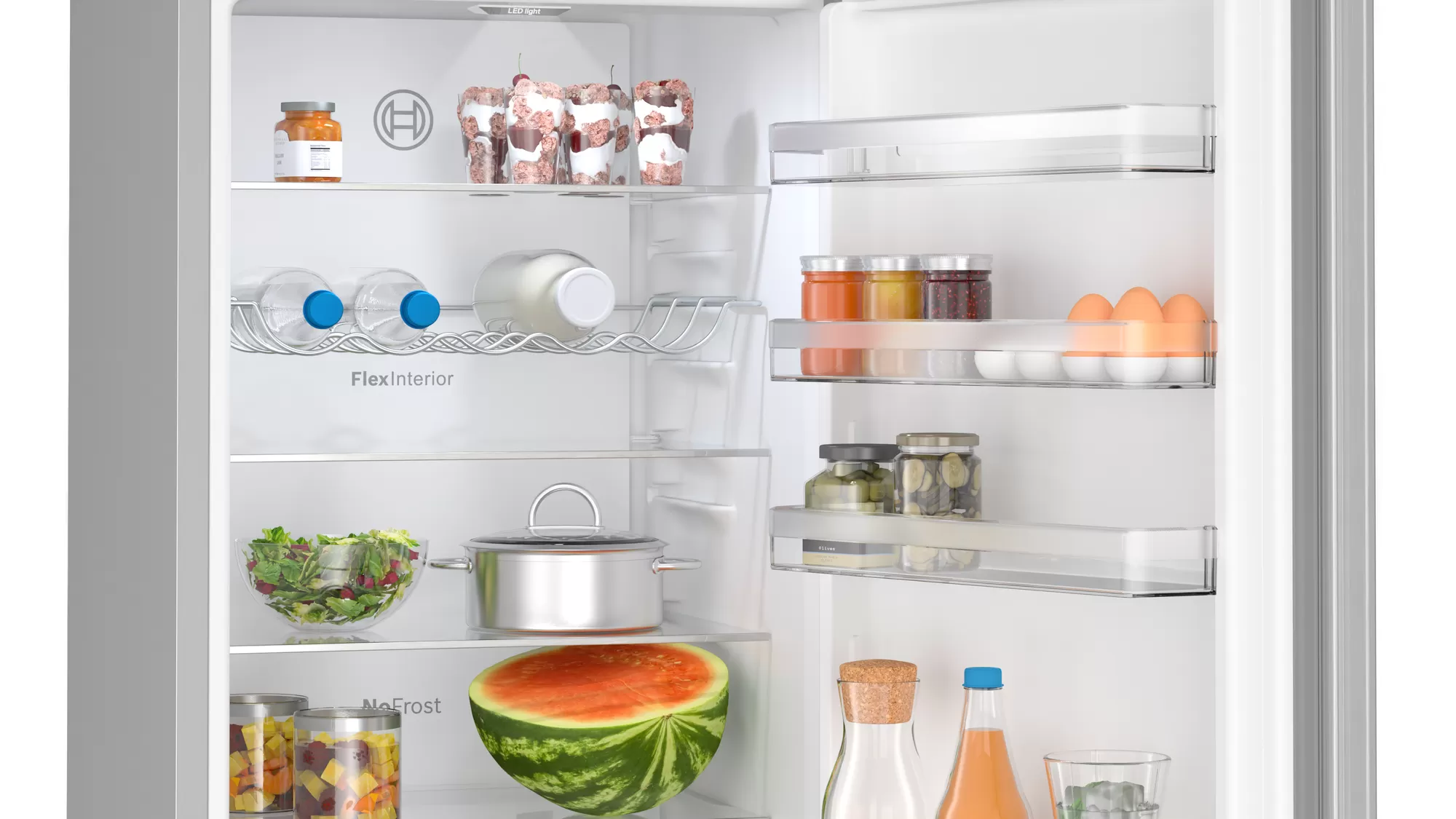 Bosch | Refrigerator | KGN392LDF | Energy efficiency class D | Free standing | Combi | Height 203 cm | No Frost system | Fridge net capacity 260 L | Freezer net capacity 103 L | 35 dB | Stainless steel - Image 6