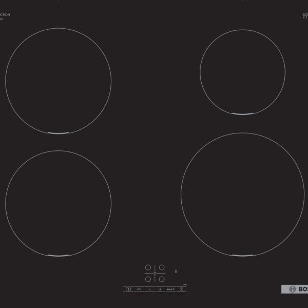 Bosch | Hob | PUE611BB5E | Induction | Number of burners/cooking zones 4 | Touch | Timer | Black