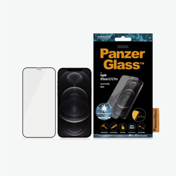 PanzerGlass | Apple | For iPhone 12/12 Pro | Glass | Black | 100% touch; The coating is non-toxic | Case Friendly