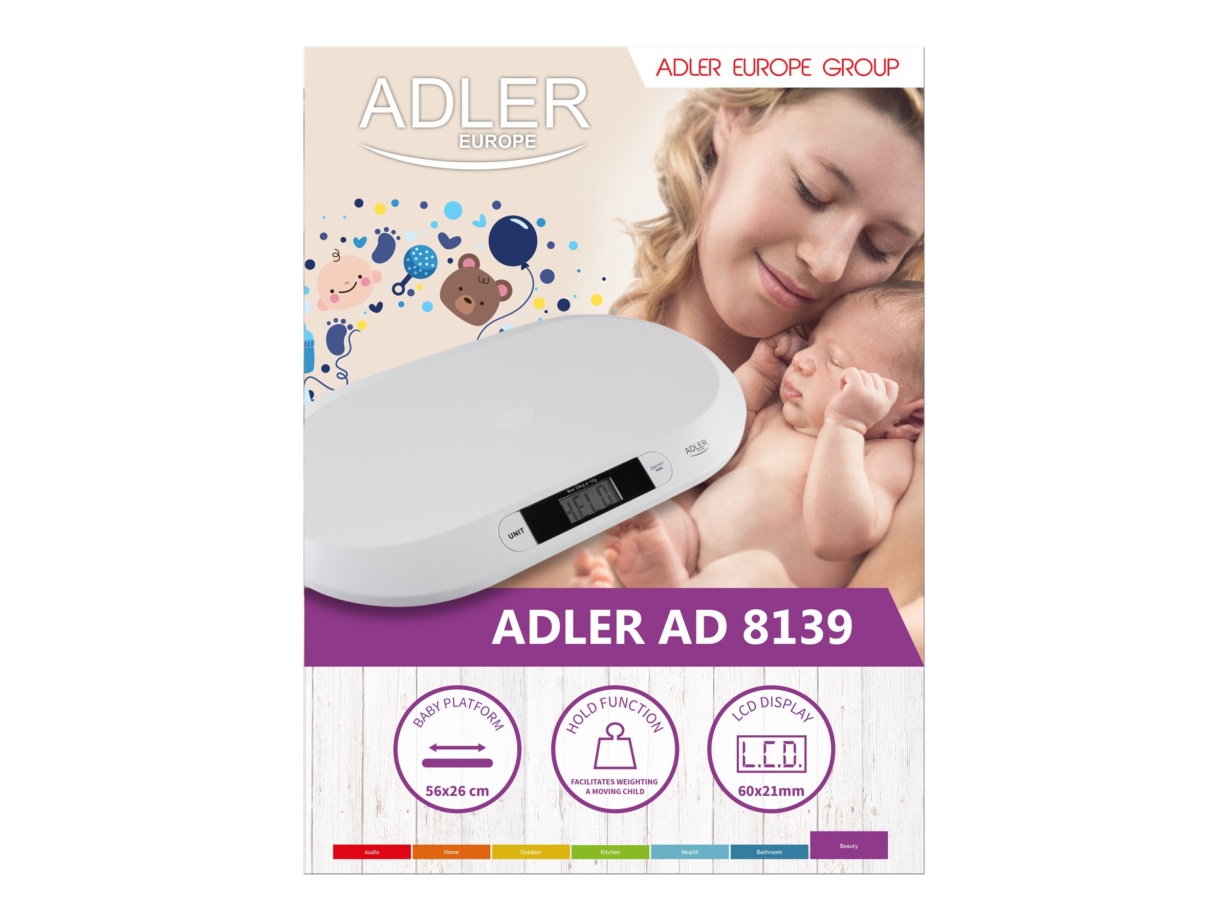 Adler AD 8139 Child Scale | Adler | Adler AD 8139 | Maximum weight (capacity) 20 kg | Accuracy 10 g | White - Image 8