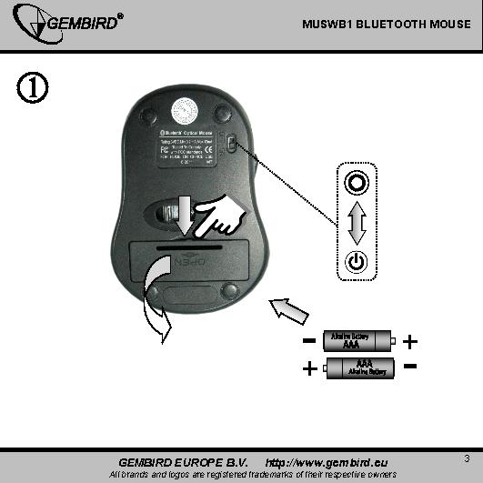 Gembird | MUSWB2 | 6 button | Optical Bluetooth mouse | Black, Grey - Image 4
