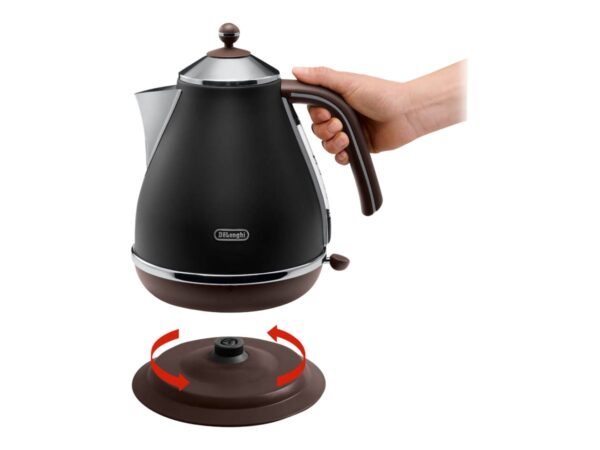Delonghi | Icona Vintage | KBOV2001BK | Standard kettle | 2000 W | 1.7 L | Stainless steel | 360° rotational base | Black - Image 7