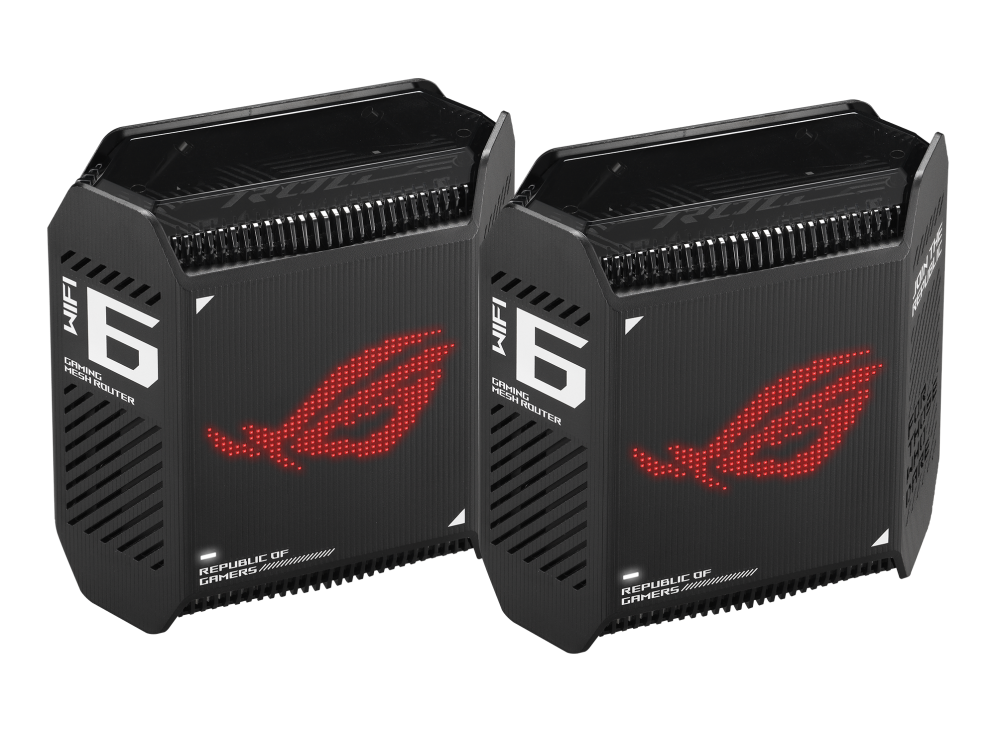 Wifi 6 802.11ax Tri-band Gigabit Gaming Mesh System | GT6 ROG Rapture (2-Pack) | 802.11ax | 574+4804+4804 Mbit/s | 10/100/1000 Mbit/s | Ethernet LAN (RJ-45) ports 3 | Mesh Support Yes | MU-MiMO Yes | No mobile broadband | Antenna type Internal - Image 3