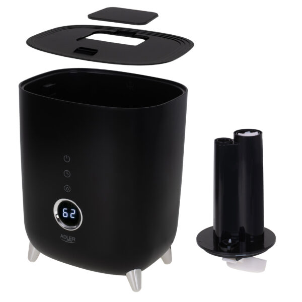 Adler | AD 7972 | Humidifier | 23 W | Water tank capacity 4 L | Suitable for rooms up to 35 m² | Ultrasonic | Humidification capacity 150-300 ml/hr | Black - Image 6