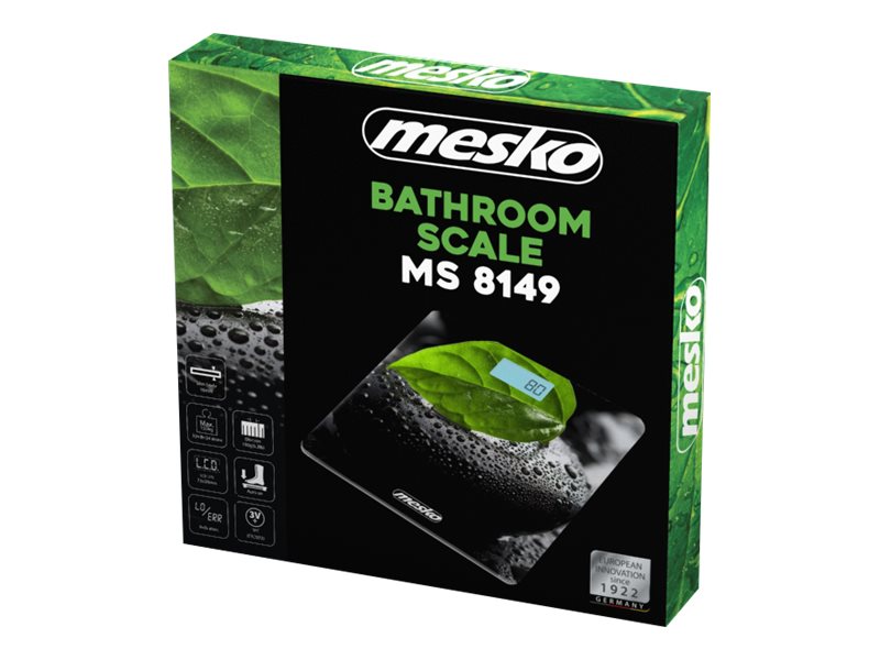 Mesko | Bathroom scales | MS 8149 | Maximum weight (capacity) 150 kg | Accuracy 100 g | Black/ green - Image 5