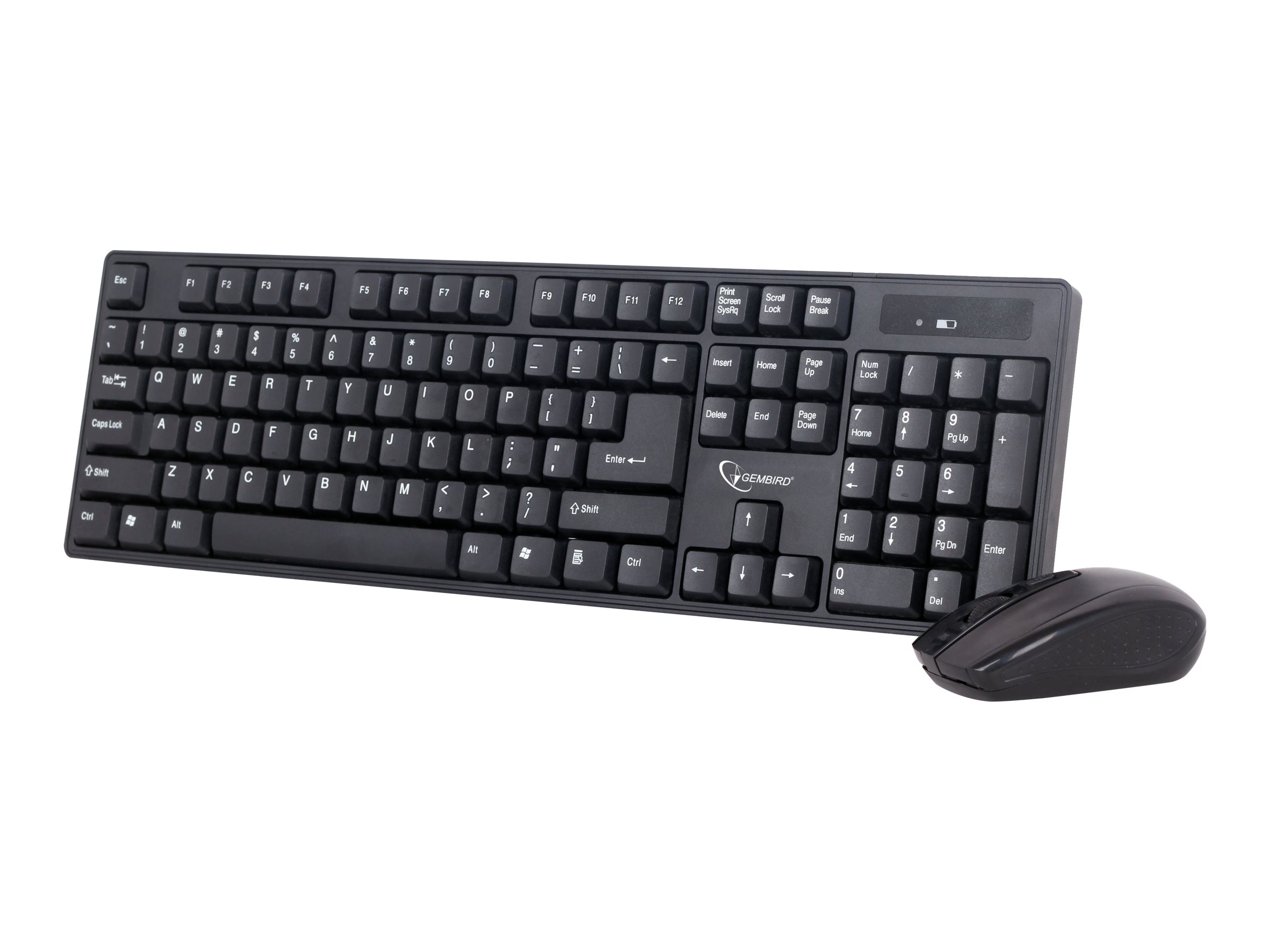 Gembird | Keyboard and mouse | KBS-W-01 | Keyboard and Mouse Set | Wireless | Mouse included | Batteries included | US | Black | 390 g | Numeric keypad - Image 2