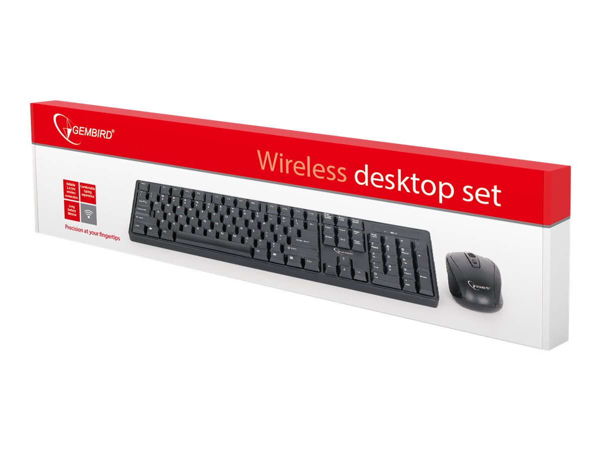 Gembird | Keyboard and mouse | KBS-W-01 | Keyboard and Mouse Set | Wireless | Mouse included | Batteries included | US | Black | 390 g | Numeric keypad - Image 6
