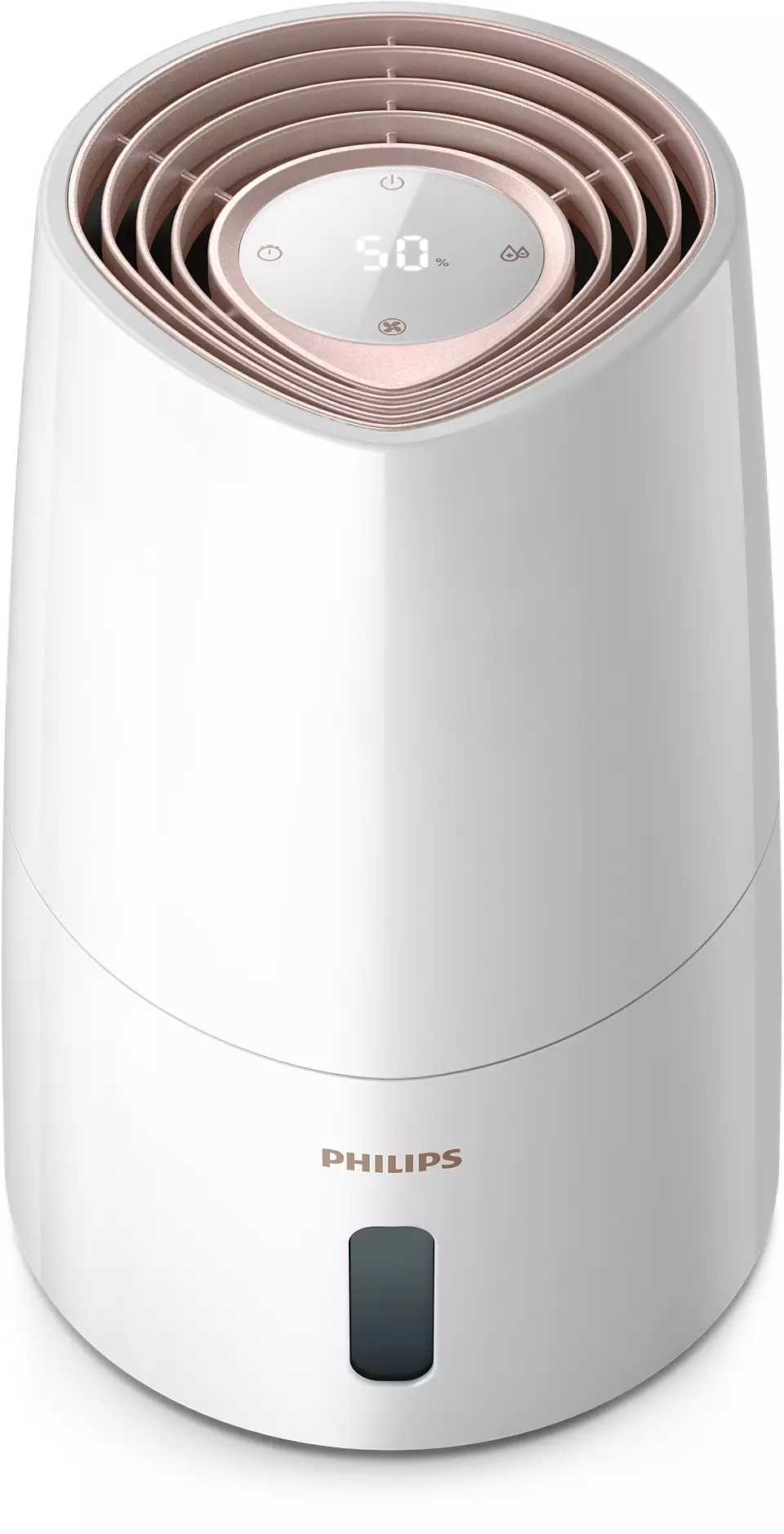 Philips | HU3916/10 | Humidifier | 25 W | Water tank capacity 3 L | Suitable for rooms up to 45 m² | NanoCloud technology | Humidification capacity 300 ml/hr | White/Rose gold - Image 4