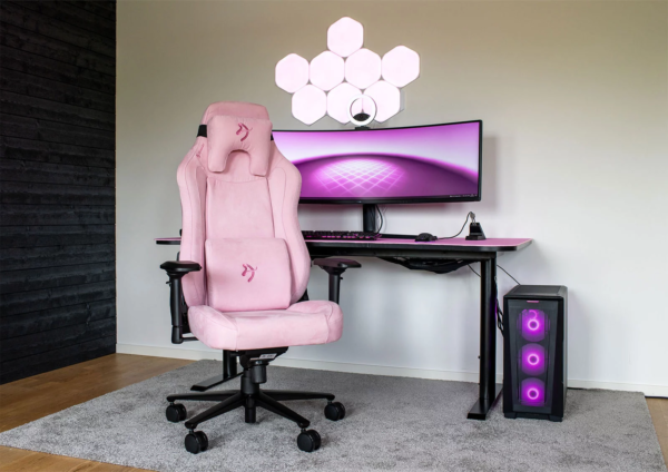 Arozzi Fabric Gaming Chair Vernazza Supersoft Pink - Image 6
