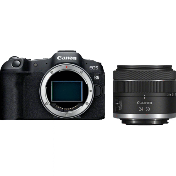 Canon | EOS R8 Body + RF 24-50mm F4.5-6.3 IS STM (AIP) | Megapixel 24.2 MP | Image stabilizer | ISO sensitivity (max) 102400 | Display diagonal 3 " | Wi-Fi | Video recording | Automatic, manual | CMOS