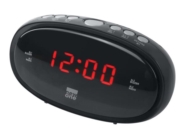 New-One | Clock-radio | CR100 | Alarm function | Black - Image 2